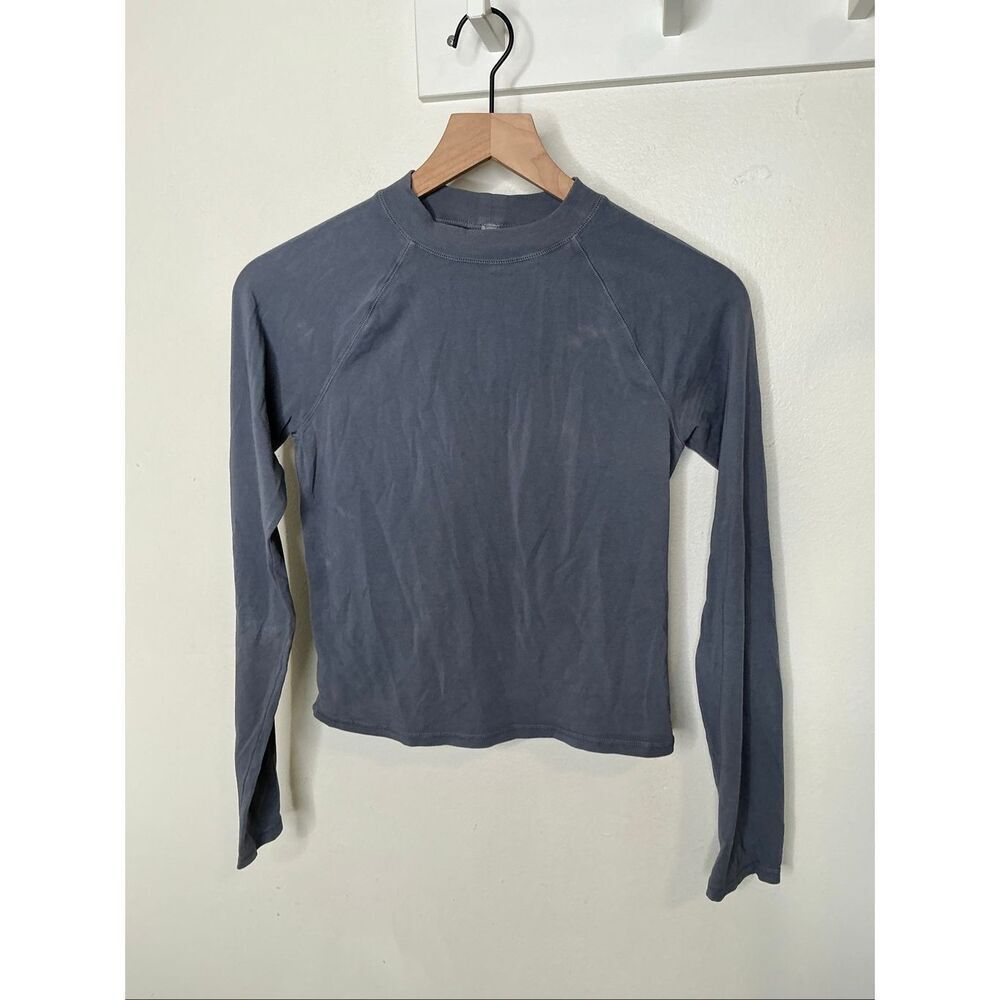 Skims Mock Neck Shirt | Blue in Large